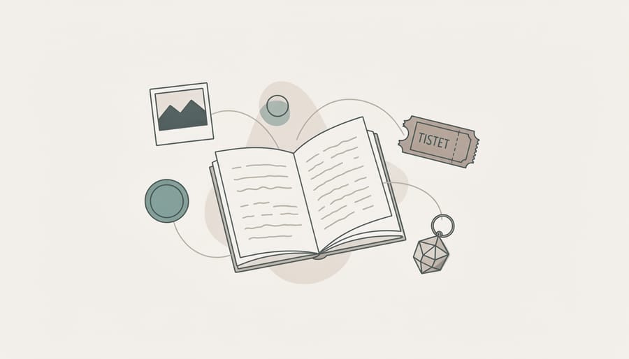 Open notebook with handwritten rap verse pages beside a leather cuff and writing pen in a music-studio setting