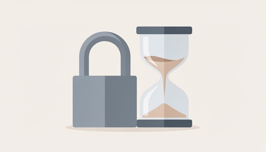 A padlock on a wooden desk in front of a face-down smartphone, symbolizing restraint and responsible boundaries.